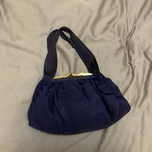 Vintage Navy Faille Evening Purse